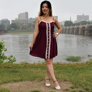 Entro Lace-Lined Button-Down Sundress